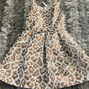 Formal dress. Copper and gold tones.